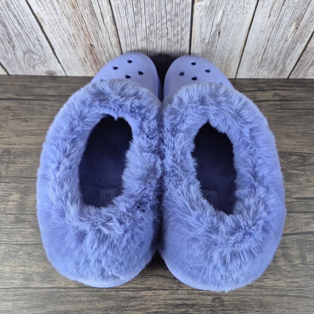 Crocs Furever Crush Clog Platform Faux Fur Lined Lavender MoonJelly Men's 12 W14 - Picture 6 of 9
